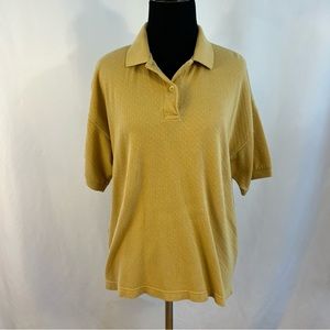 EP Pro Women’s Large L collared Golf Tennis Shirt Top Yellow Textured Vintage